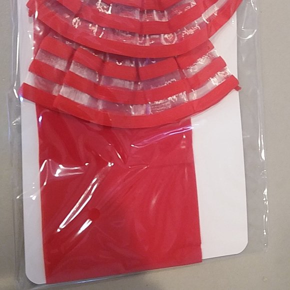 NWOT Red Thigh High Nylon Stockings. - Picture 1 of 5